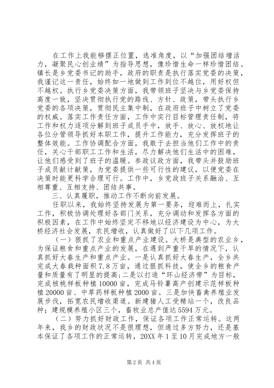 2024年镇长述职述廉述德报告_第2页