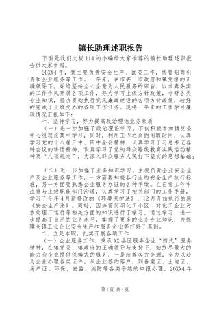 2024年镇长助理述职报告