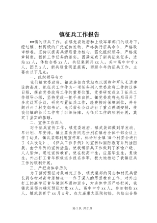 2024年镇征兵工作报告