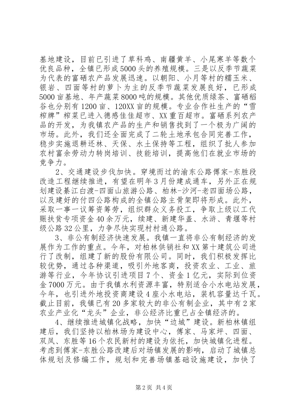 2024年镇政府工作总结工作安排的报告_第2页