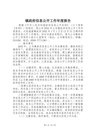 2024年镇政府信息公开工作年度报告