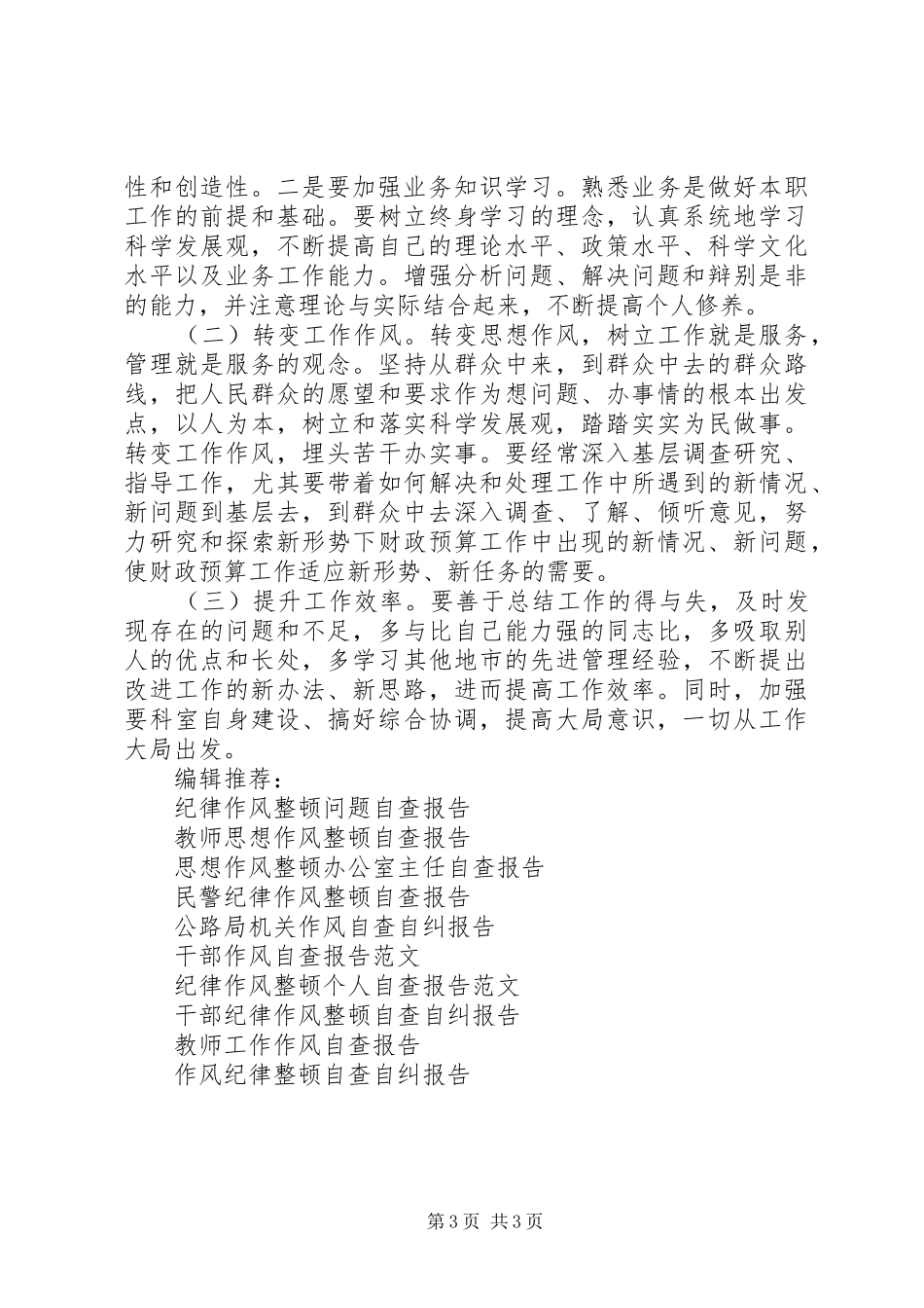 2024年作风整治活动自查报告_第3页