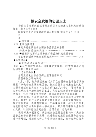 2024年做安全发展的忠诚卫士