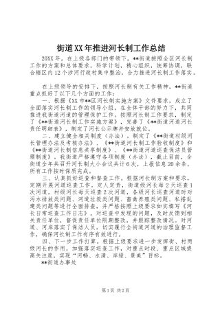 2024年街道推进河长制工作总结