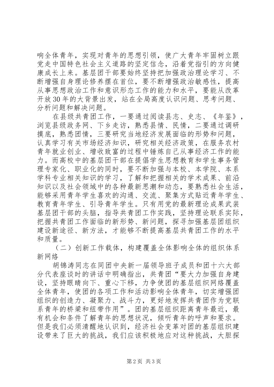 2024年做好基层共青团工作的探讨_第2页