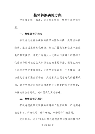 2024年整体转换实施方案