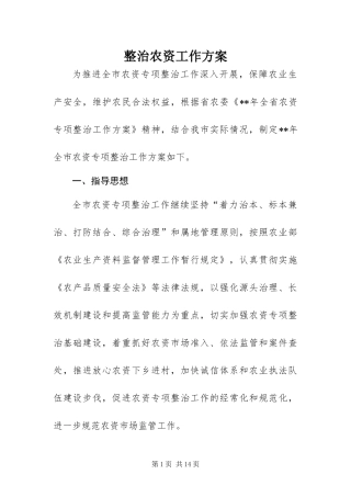 2024年整治农资工作方案