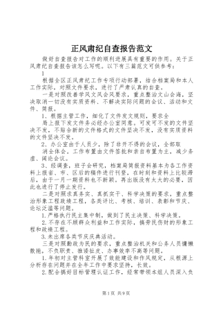 2024年正风肃纪自查报告范文