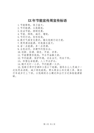 2024年节能宣传周宣传标语