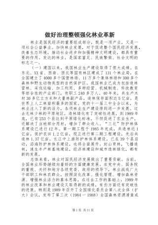 2024年做好治理整顿强化林业革新