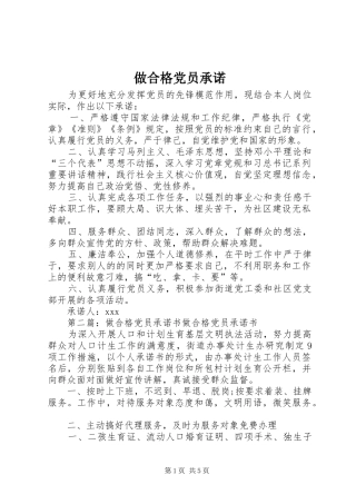 2024年做合格党员承诺