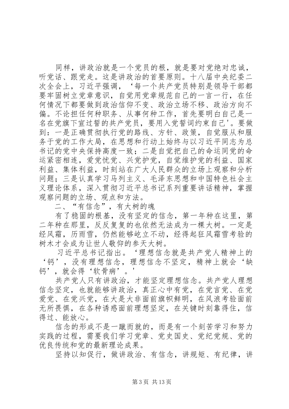 2024年做讲政治有信念的合格党员_第3页