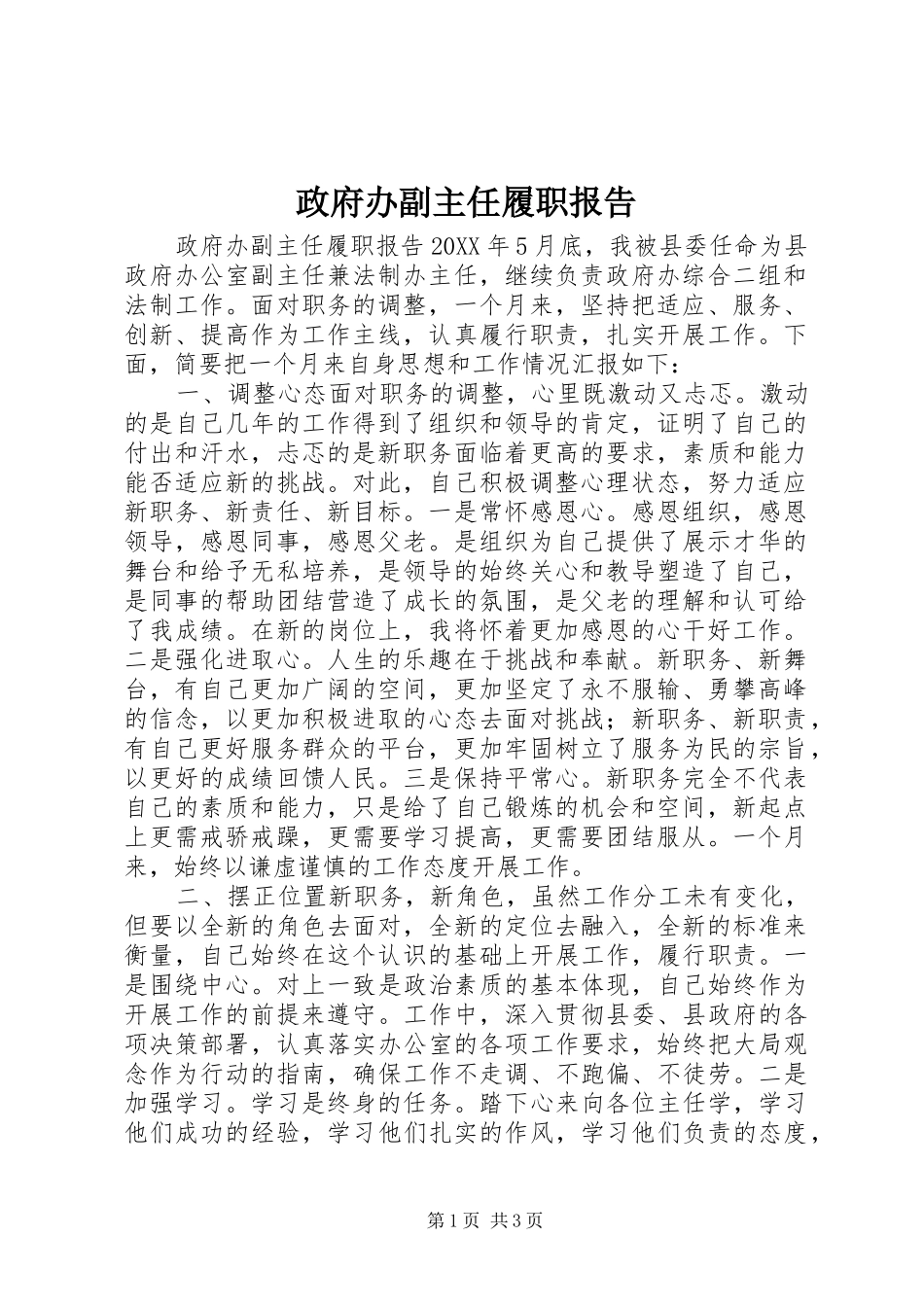 2024年政府办副主任履职报告_第1页