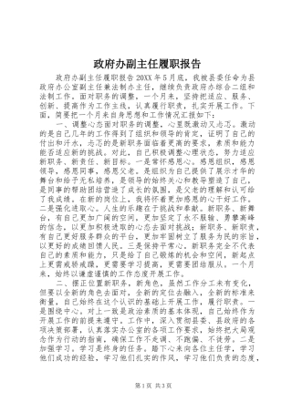 2024年政府办副主任履职报告