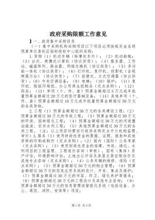 2024年政府采购限额工作意见