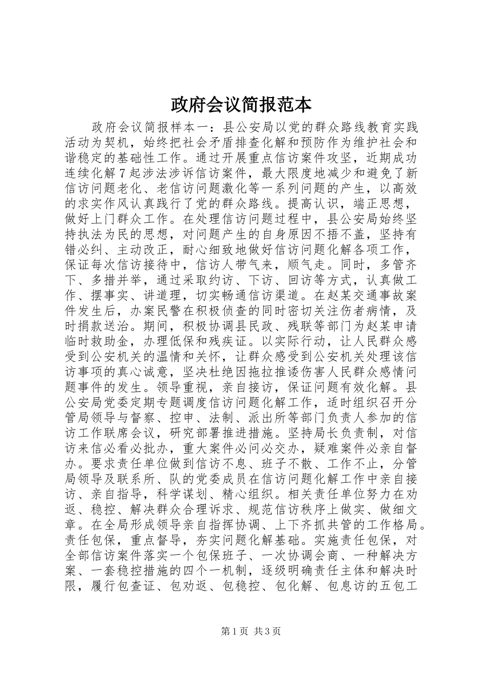 2024年政府会议简报范本_第1页