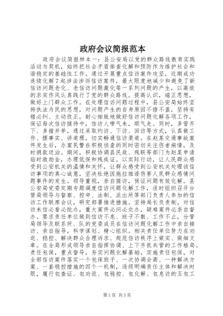 2024年政府会议简报范本