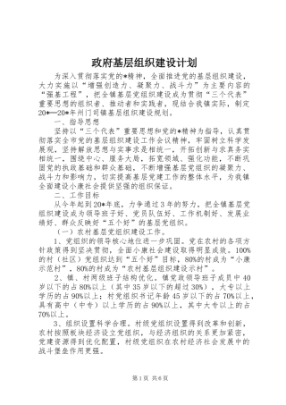 2024年政府基层组织建设计划