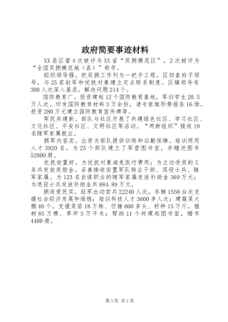 2024年政府简要事迹材料