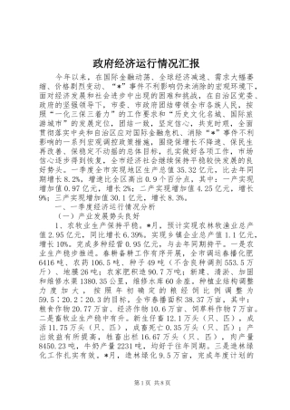2024年政府经济运行情况汇报