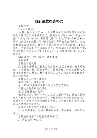 2024年政府请款报告格式