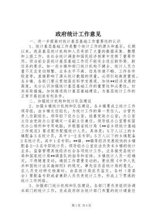 2024年政府统计工作意见