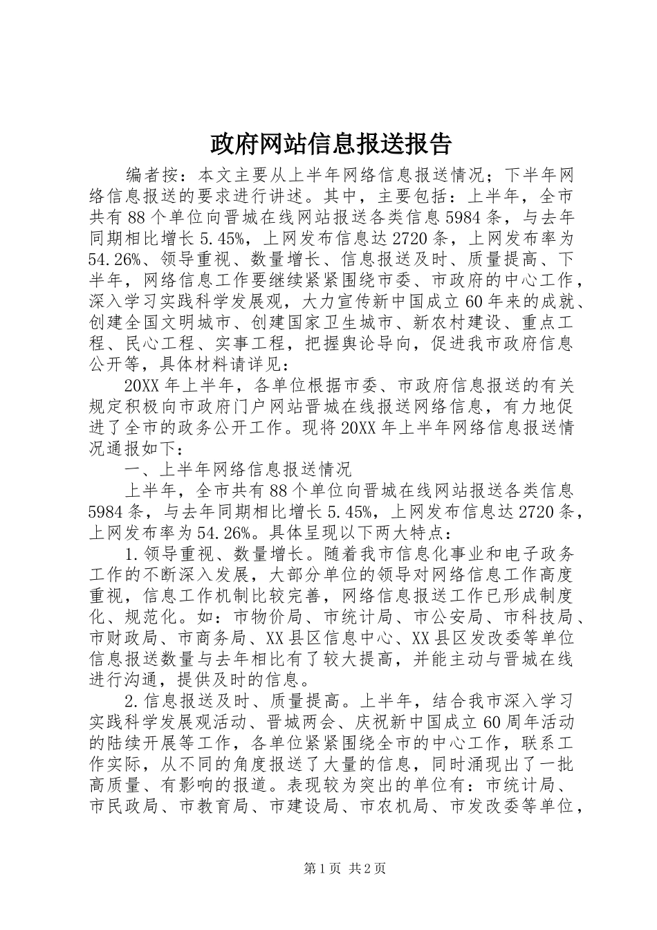 2024年政府网站信息报送报告_第1页