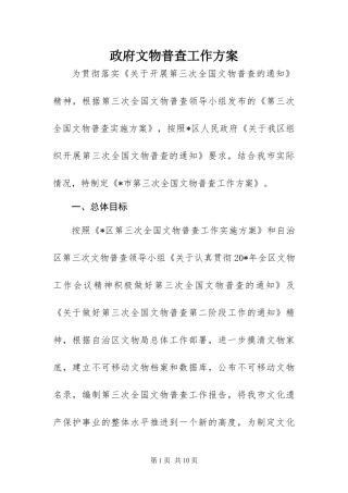 2024年政府文物普查工作方案