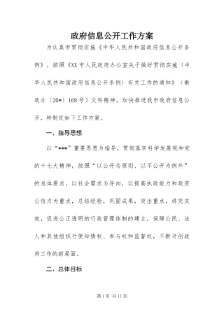 2024年政府信息公开工作方案