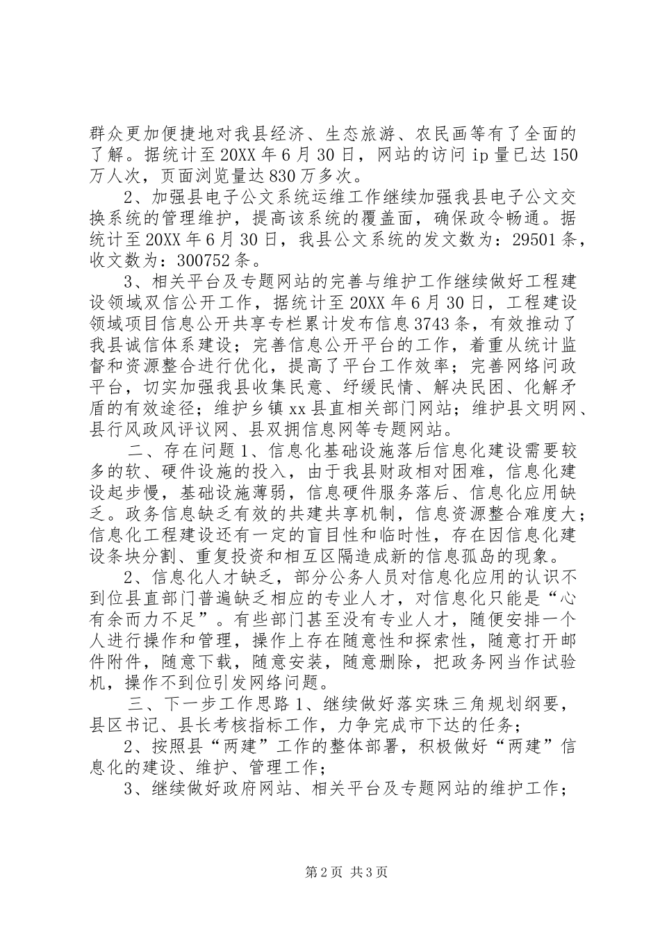 2024年经信局信息管理股工作总结_第2页