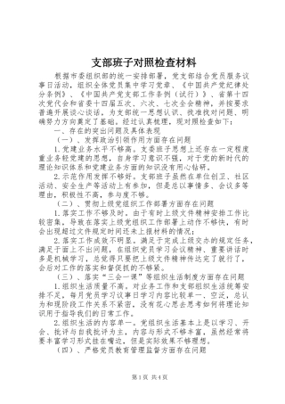 2024年支部班子对照检查材料