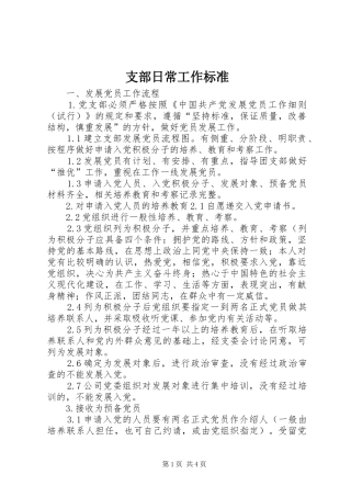 2024年支部日常工作标准