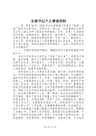 2024年支部书记个人事迹材料