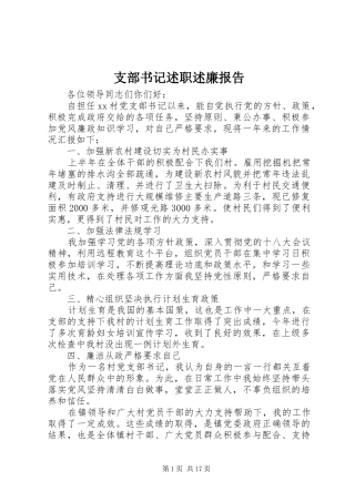 2024年支部书记述职述廉报告