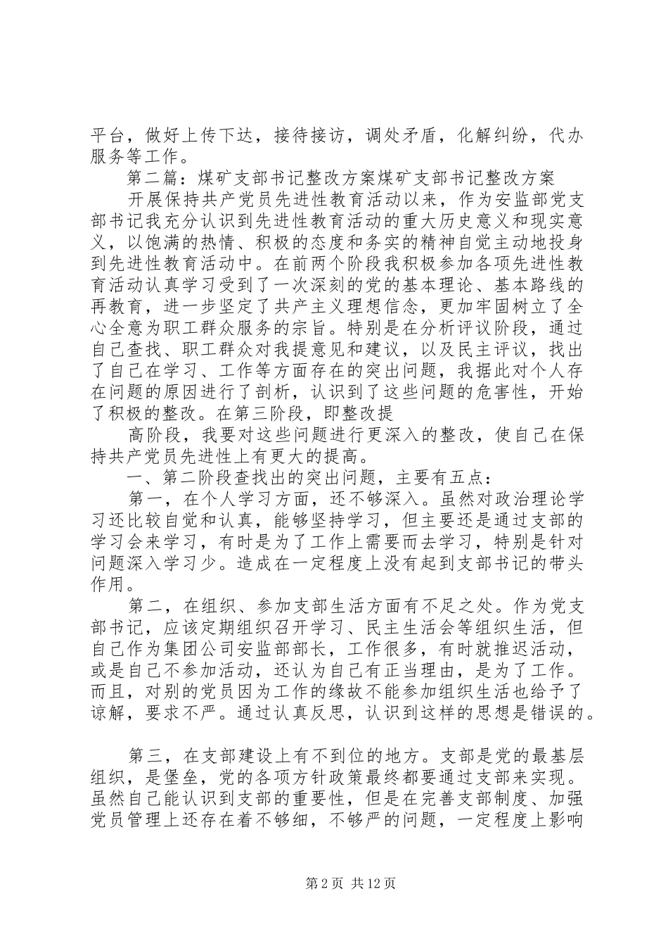 2024年支部书记整改措施_第2页