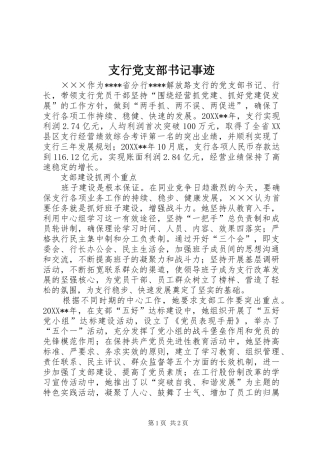 2024年支行党支部书记事迹