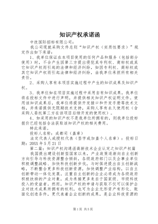 2024年知识产权承诺函