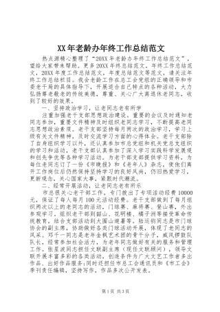 2024年老龄办年终工作总结范文