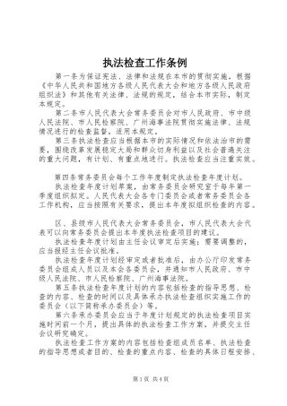 2024年执法检查工作条例