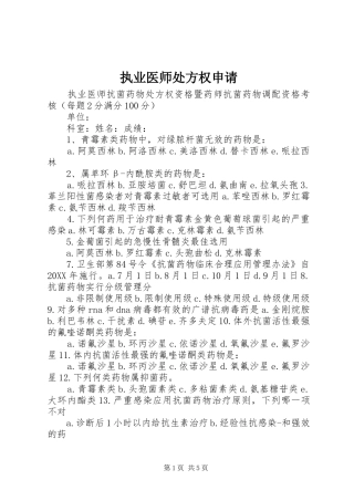 2024年执业医师处方权申请