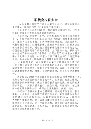2024年职代会决议大全