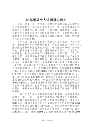 2024年领导个人述职报告范文