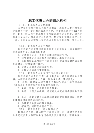 2024年职工代表大会的组织机构