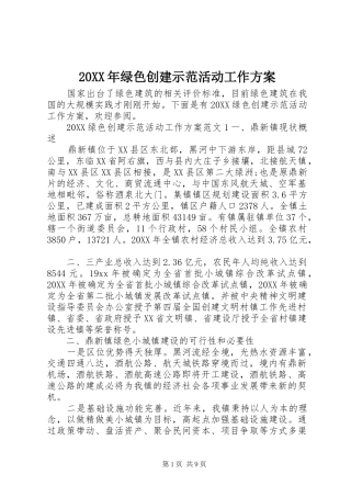 2024年绿色创建示范活动工作方案