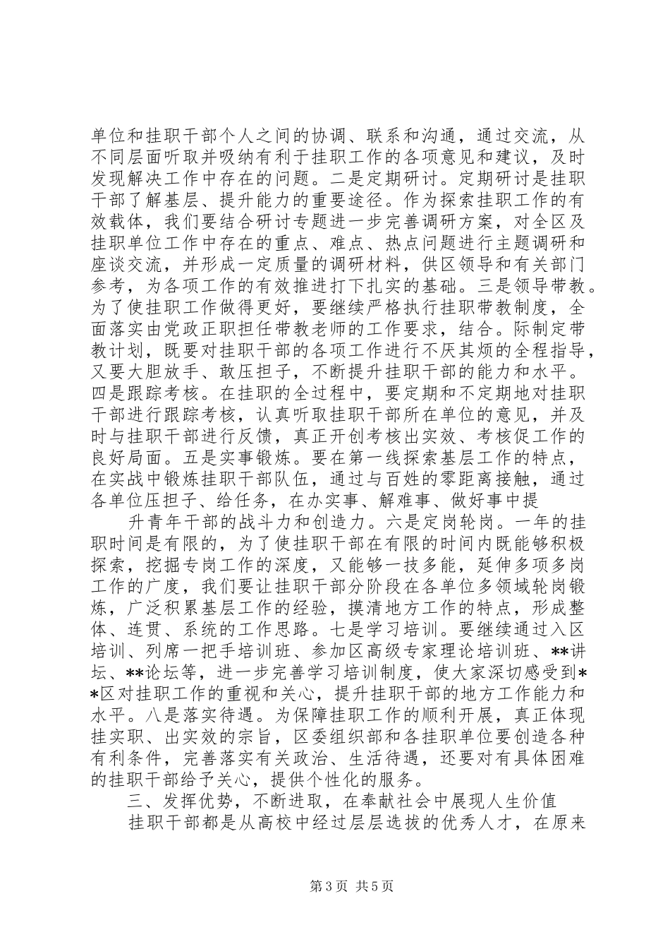 2024年青年干部挂职总结会上的致辞_第3页