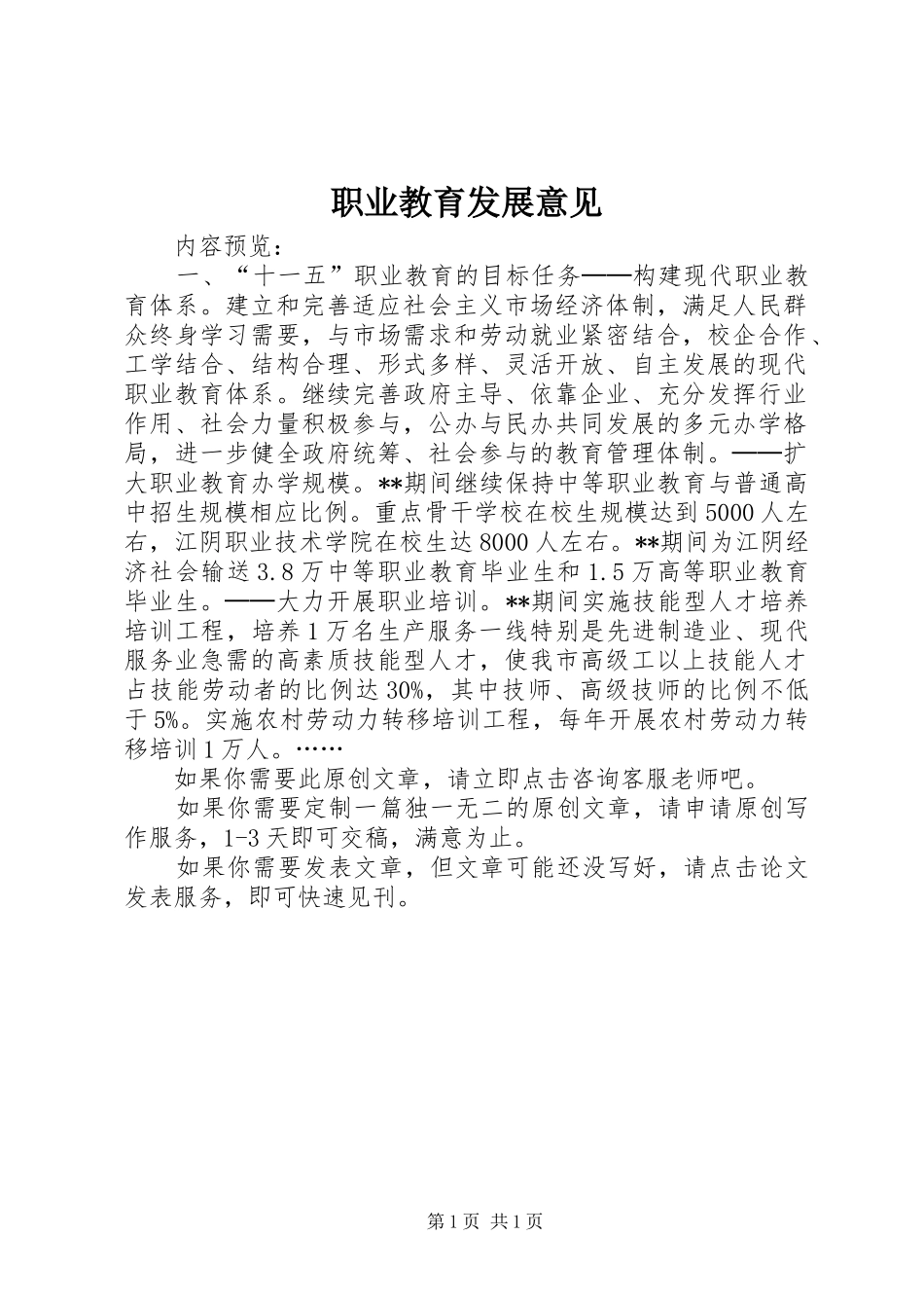 2024年职业教育发展意见_第1页