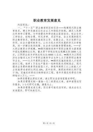 2024年职业教育发展意见