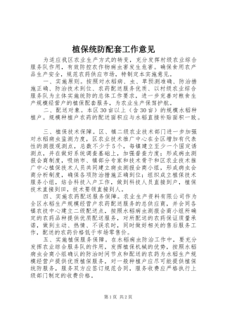 2024年植保统防配套工作意见