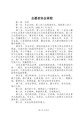 2024年志愿者协会章程
