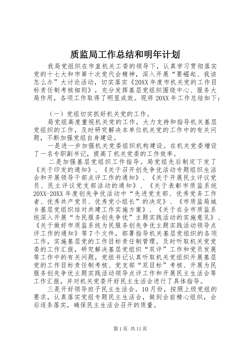 2024年质监局工作总结和明年计划_第1页